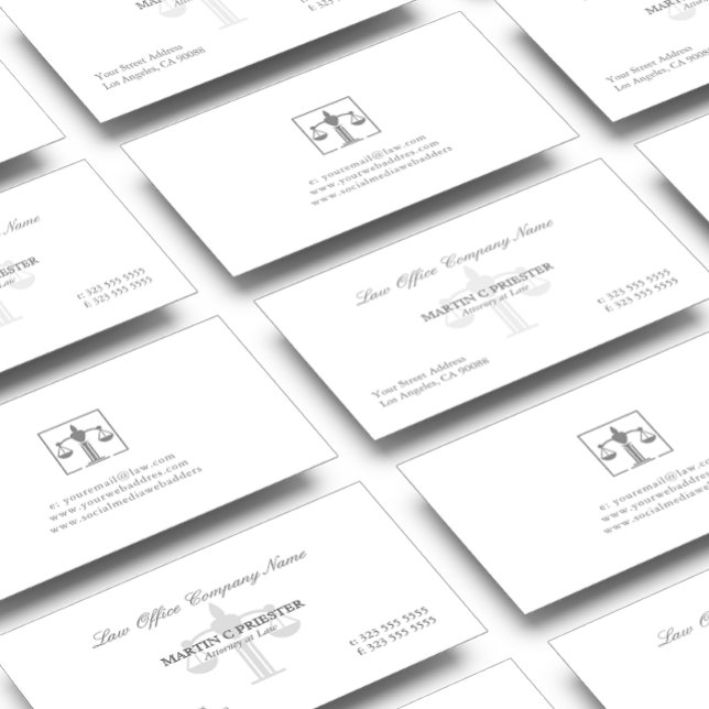 Traditional Attorney At Law Scale Watermark Business Card (Creator Uploaded)