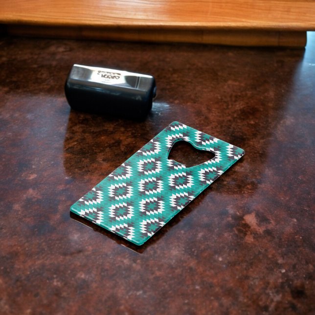 Traditional Aztec Pattern Credit Card Bottle Opener (Bottle Openers)
