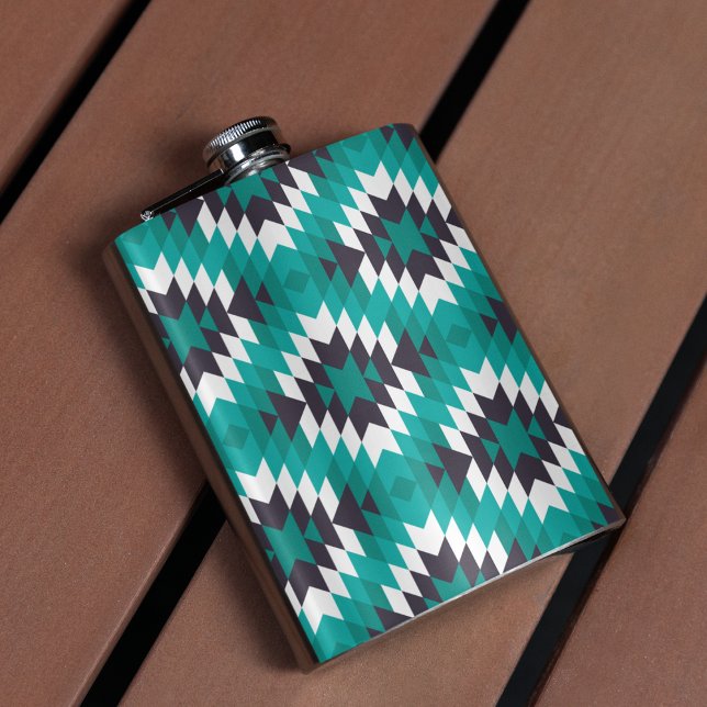 Traditional Aztec Pattern Hip Flask (FLASK)