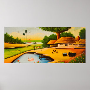 Traditional Bangladeshi Village Poster