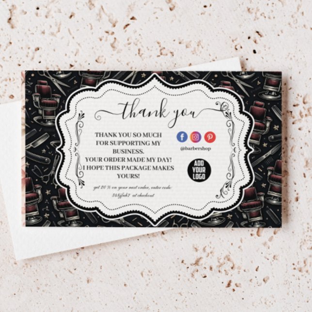 Traditional Barber Tools Classic Grooming Thank You Card (Creator Uploaded)
