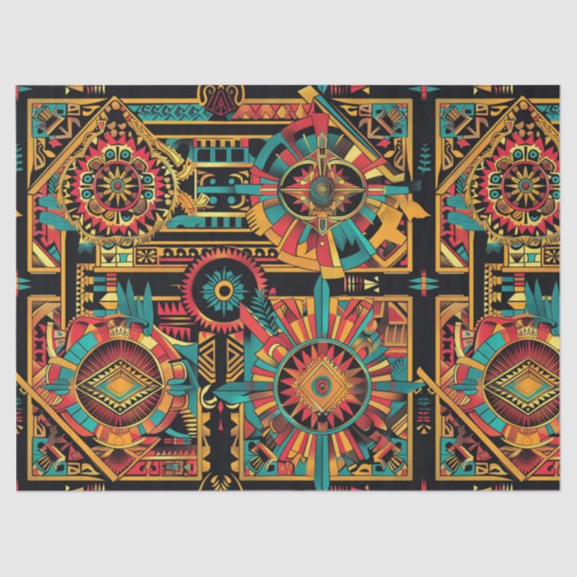Traditional Beige "Aztec Dream" Specialty Tissue P Tissue Paper (Front)