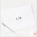 Traditional Black and White Formal Elegant Wedding Classic Round Sticker<br><div class="desc">Elegant and classic solid colour wedding stickers with a simple design featuring your two initial monogram with a line in a black serif font over a white background. The background and font colours may be changed to any colours that you wish. A plain and basic design that still comes across...</div>