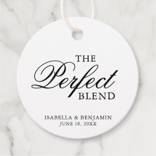 Traditional Black and White Formal Elegant Wedding Favour Tags