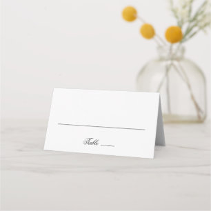 Traditional Black and White Formal Elegant Wedding Place Card
