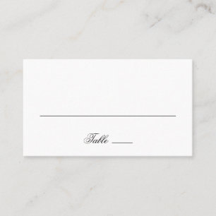 Traditional Black and White Formal Elegant Wedding Place Card