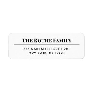Traditional Black and White Return Address