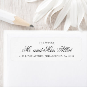 Traditional Black and White Wedding Return Address