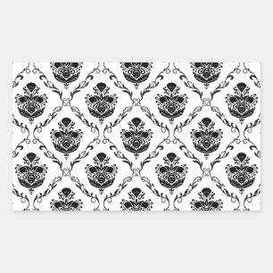 Traditional Black Damask Sticker