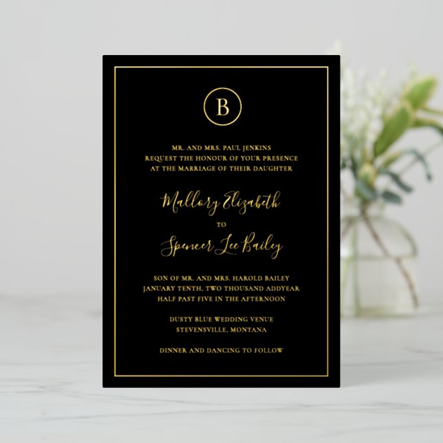 Traditional Black Elegant Wedding (Standing Front)