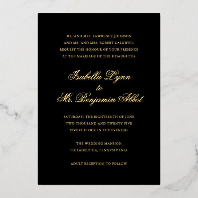 Traditional Black Formal Elegant Wedding (Front)