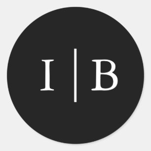 Traditional Black Formal Elegant Wedding Classic Round Sticker