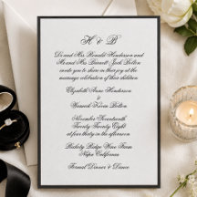 Traditional Black Script Monogram Wedding