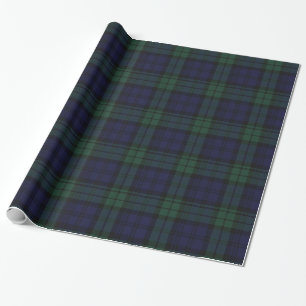 Traditional Black Watch Plaid Wrapping Paper