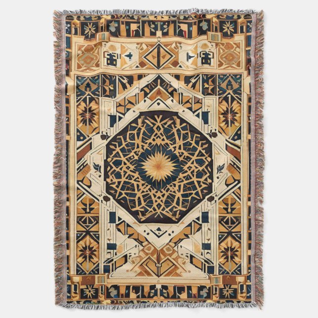Traditional blanket thrown for muslim prayer (Front Vertical)