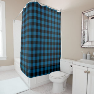 Traditional Blue Black Buffalo Check Plaid Pattern