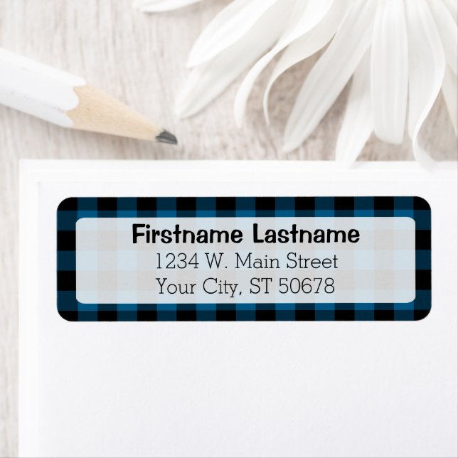 Traditional Blue Black Country Check Plaid Pattern (Insitu)