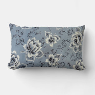 Traditional Blue Flower Pattern   Lumbar Pillow