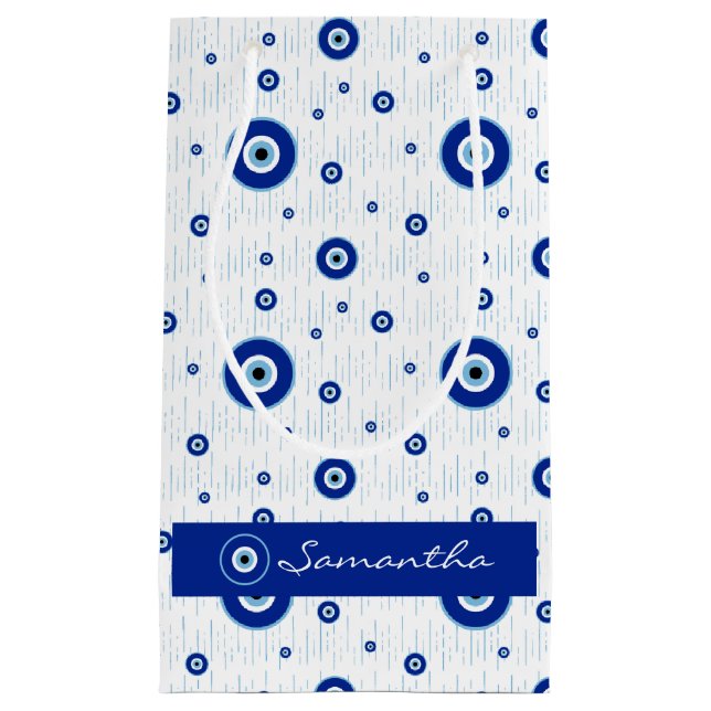 Traditional Blue Nazar Evil Eye Charm Small Gift Bag (Front)