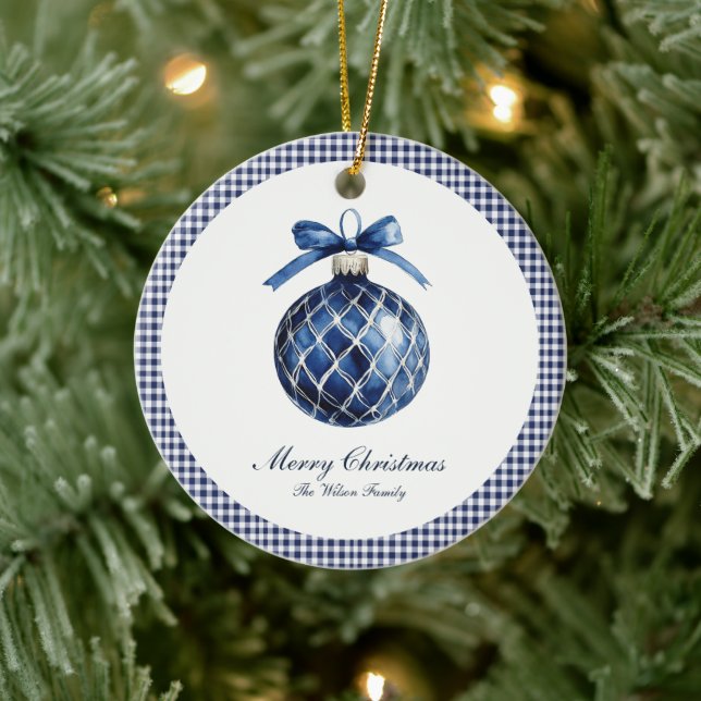 Traditional Blue Ornament Christmas  (Tree)
