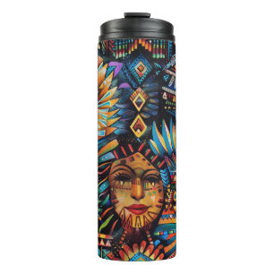Traditional Blue "Pre-Columbian Tapestry" Insulate Thermal Tumbler