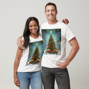 Traditional Bright Happy Christmas Tree, T-Shirt