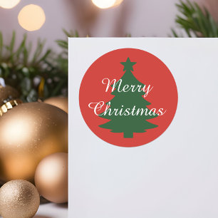 Traditional - Bright Red Merry Christmas Sticker