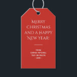 Traditional - Bright Red - Minimalist Gift Tags<br><div class="desc">Introducing our stylish and minimalist, classic Bright Red Merry Christmas Gift Tags, from our Traditional Christmas Colours. These elegant vibrant red, personalized christmas gift tags are the perfect way to add a touch of style and sophistication to your holiday gifts. The font used is both elegant and modern. Simple and...</div>