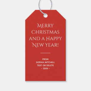 Traditional - Bright Red - Minimalist Gift Tags