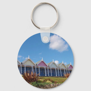 Traditional British Beach Huts Keychain