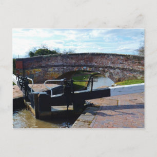Traditional British Canal Lock Postcard