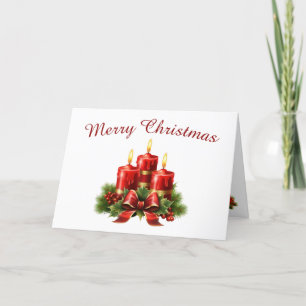 Traditional Candles Christmas Card