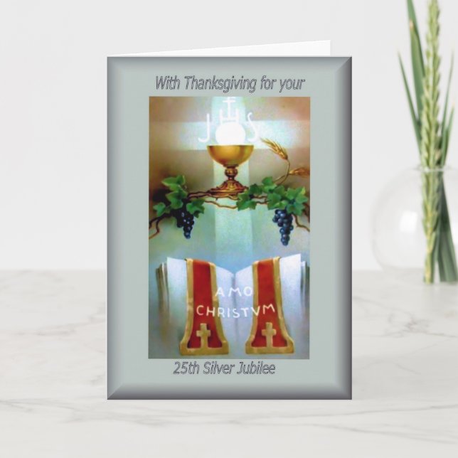 Traditional Catholic 25th Anniversary  ordination Card (Front)