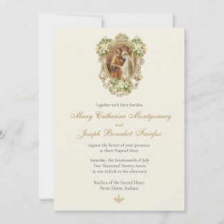 Traditional Catholic Betrothal Wedding Invitation