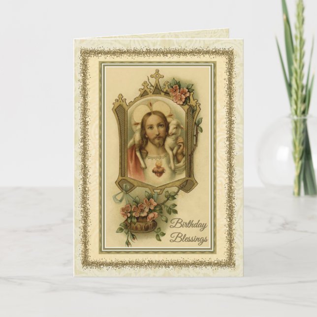 Traditional Catholic Birthday Jesus Card (Front)