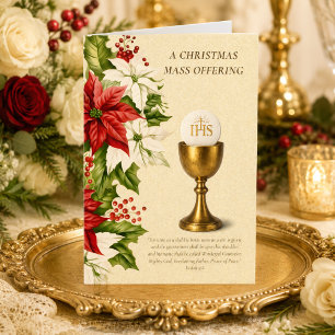 Traditional Catholic Christmas Mass Offering Holiday Card