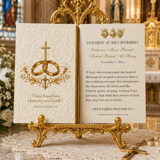 Traditional Catholic Holy Matrimony Prayer Card (Creator Uploaded)