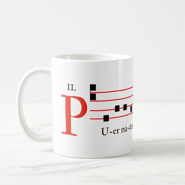 Traditional Catholic Latin Mass Gregorian Chant Coffee Mug (Left)