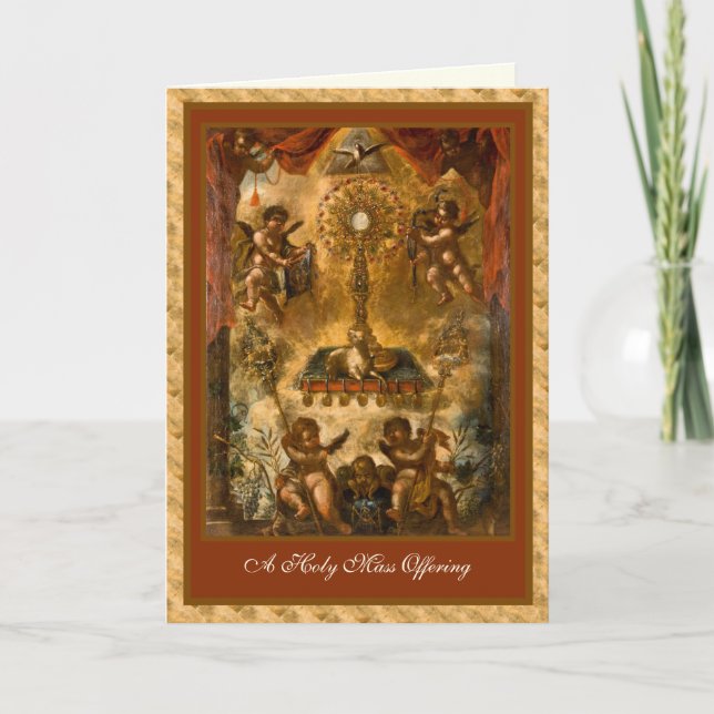 Traditional Catholic Mass Offering Eucharist Card (Front)