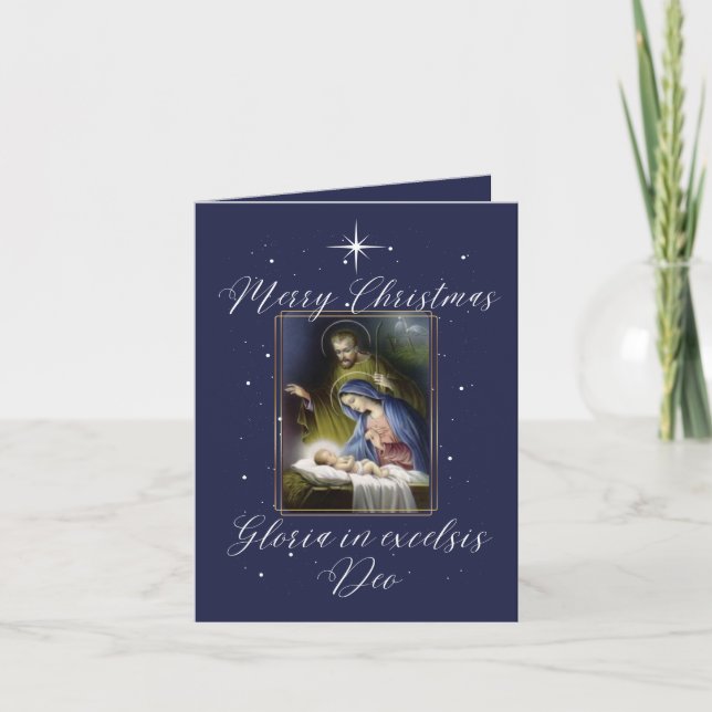 Traditional Catholic Nativity Christmas Card (Front)