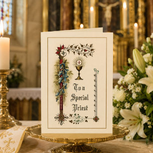 Traditional Catholic Priest Appreciation Greeting Card