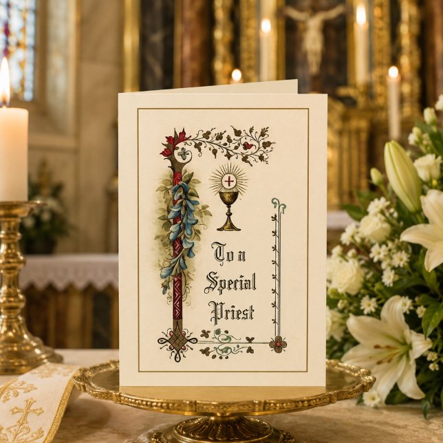 Traditional Catholic Priest Appreciation Greeting Card (Creator Uploaded)