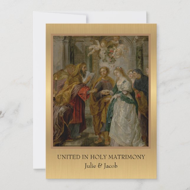 Traditional Catholic Religious Wedding Invitation (Front)