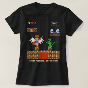 Traditional Catholic Shirt St Michael Pixel