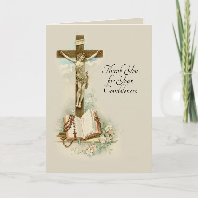 Traditional Catholic Sympathy Condolence Thank You (Front)