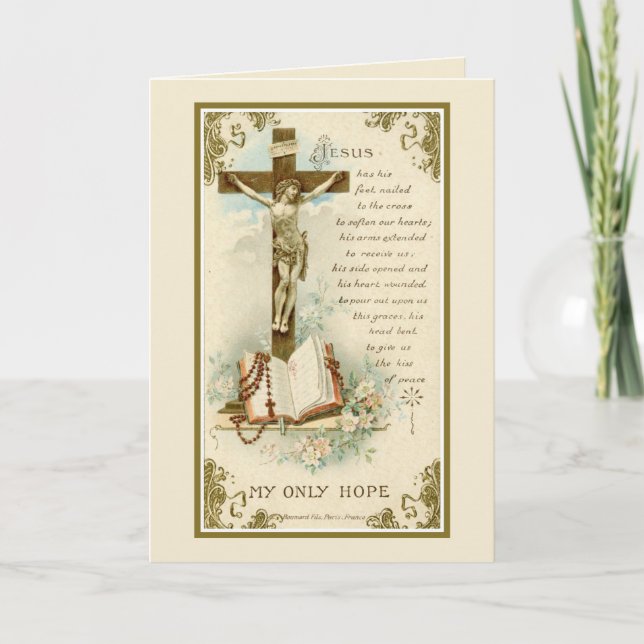 Traditional Catholic Sympathy Mass Offering Cross Card (Front)