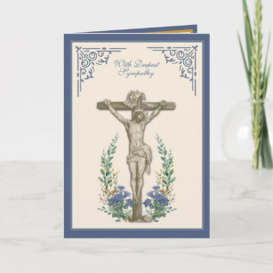Traditional Catholic Sympathy Scripture Crucifix  Card