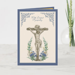 Traditional Catholic Sympathy Scripture Crucifix Card
