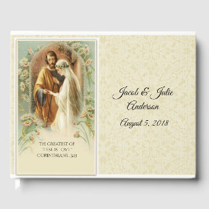 Traditional Catholic Wedding Blessed Virgin Mary Guest Book