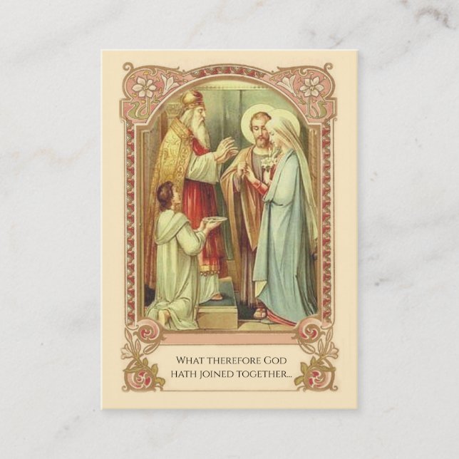 Traditional Catholic Wedding Favour Holy Card (Front)